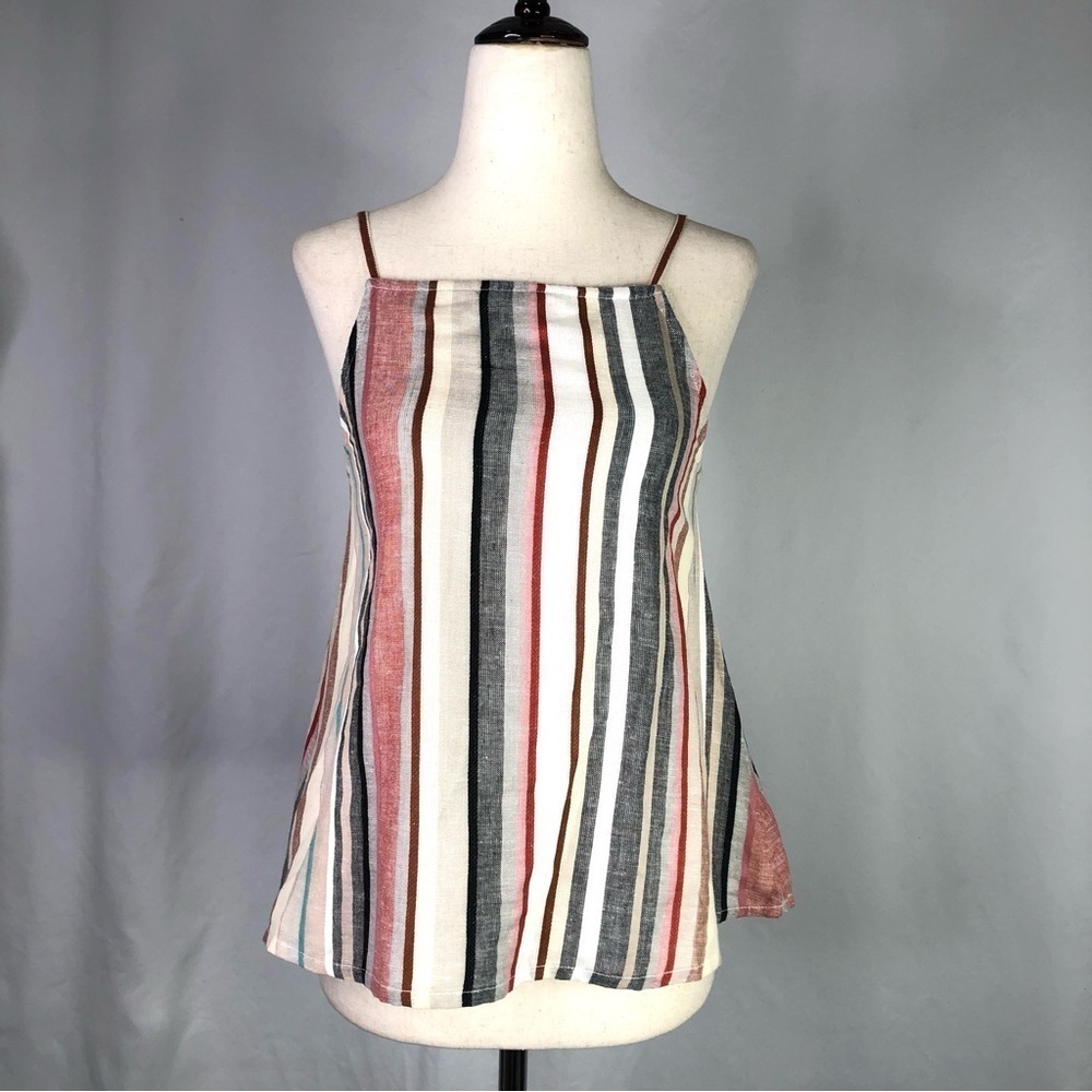 House of Harlow 1960 x Revolve tank top cotton linen stripes trapeze swing XS